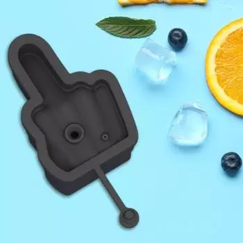 Силиконовая форма для льда, средний палец, большой палец, форма для кубиков льда, не содержит бисфенола-А, легко снимается, герметична, можно мыть в посудомоечной машине, безопасна для приготовления льда A серый