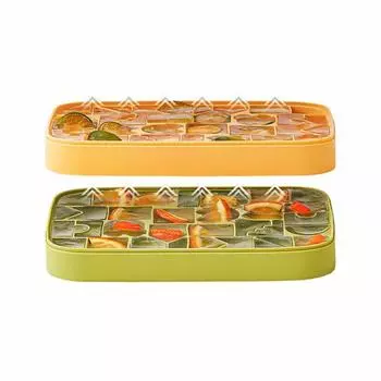 Силиконовая форма для лотка для льда с крышкой, устойчивая к разливу, креативный строительный блок, машина для изготовления кубиков льда для кофе, виски, коктейлей, легкосъемная штабелируемая морозильная камера белый