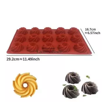 Силиконовая форма для мини-кексов с 8/15 отверстиями, форма для выпечки кексов, печенья, помадки, противень с антипригарным покрытием, инструмент для приготовления пудинга на пару, форма для пончиков