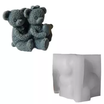 Силиконовая форма для пары e Bear, милые формы для свечей, гибкая силиконовая форма, красивые формы для орнаментов для изготовления свечей