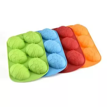 Силиконовая форма для пасхального яйца, 6 полостей, антипригарное пищевое качество, легко снимается, украшение торта «сделай сам», помадка, шоколадные конфеты, желе, форма для выпечки льда зелёный