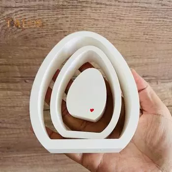 Силиконовая форма для пасхального яйца, самодельная форма для изготовления полых украшений для яиц, ручная работа, литье яиц из эпоксидной смолы, силиконовая форма белый