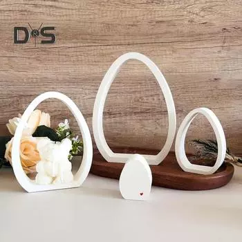 Силиконовая форма для пасхального яйца, самодельная форма для изготовления полых украшений для яиц, ручная работа, литье яиц из эпоксидной смолы, силиконовая форма белый