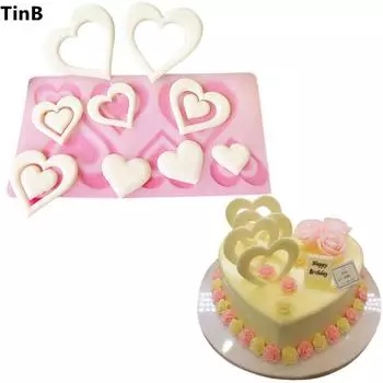 Силиконовая форма для подарка на день Святого Валентина, форма для шоколадного торта в форме сердца, трафарет для выпечки кексов, инструменты для украшения