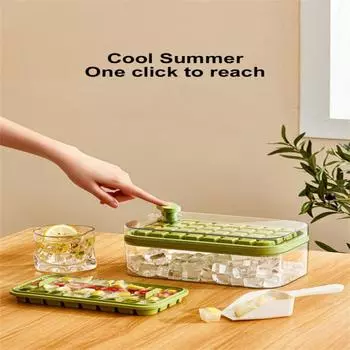 Силиконовая форма для подноса с крышкой, ящик для хранения, извлекается одним щелчком, льдогенератор, инструменты для коктейлей и виски