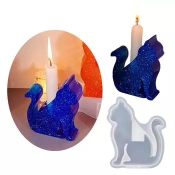 Силиконовая форма для подсвечника, 3D смоляные формы для кошек, DIY подсвечник, смоляная форма, милые животные, силиконовая форма для подсвечника, декор 4