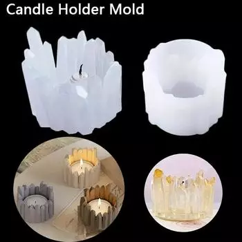 Силиконовая форма для подсвечника из кристаллов из смолы, нестандартная форма, литейная форма для свечей, ароматерапевтические украшения, домашний декор