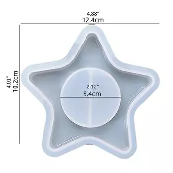 Силиконовая форма для подсвечника в виде пятиконечной звезды, канделябр, форма из эпоксидной смолы, подставка для свечи, эпоксидная форма, силиконовая форма для подсвечника своими руками A