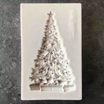 Силиконовая форма для помадки в виде рождественской елки, декор для торта, сахарная шоколадная форма для выпечки