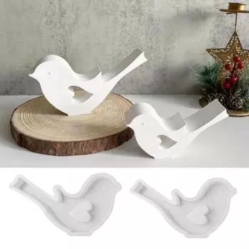 Силиконовая форма для птиц для литья, моющаяся силиконовая форма для свечей, тортов для эпоксидного воска, гипса, мыла B