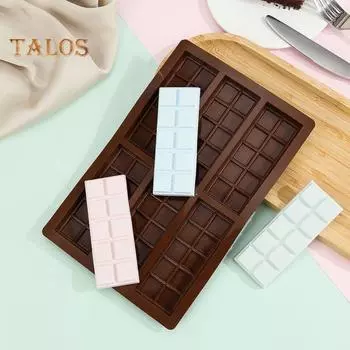 Силиконовая форма для шоколада, прямоугольная, квадратная, с 6 гнездами, пищевая, антипригарная, легкоочищаемая форма для желе B