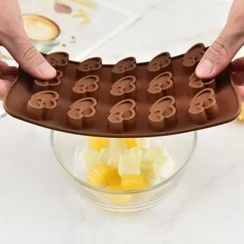 Силиконовая форма для шоколада с 15 отверстиями, форма для торта в форме сердца, формы для конфет, помадки, печенья, поднос для льда, украшение торта, кухонный инструмент для выпечки коричневый