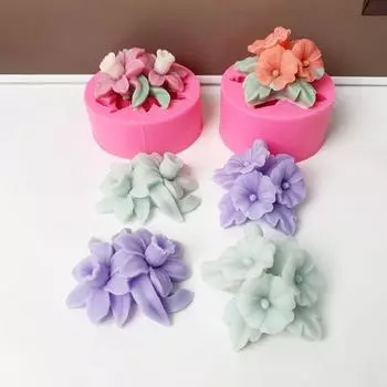 Силиконовая форма для свечей «Лилия», инструмент для изготовления гипсовой смолы Morning Glory, круглая 3D-форма для растений, сделай сам, ароматизированная свеча, свадебный декор, подарки для влюбленных B