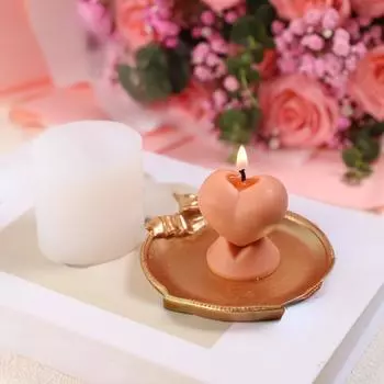 Силиконовая форма для свечей Love 3D Heart Chocolate Ice Cake, форма для выпечки, украшения дома, поделки, инструмент для изготовления мыла из гипсовой смолы белый