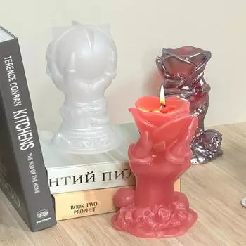 Силиконовая форма для свечей с ароматерапией в виде черепа на Хэллоуин, 3D-форма для свечей из эпоксидной смолы в виде черепа, украшение ручной работы своими руками