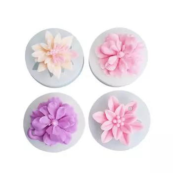 Силиконовая форма для свечей с ароматом камелии и лотоса, монтируемая на транспортное средство, декоративная форма для штукатурки, принадлежности для изготовления тортов T2