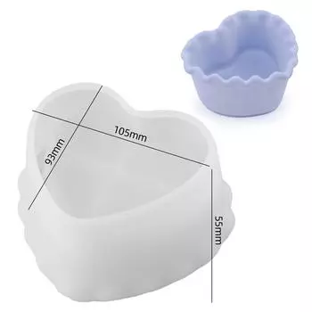 Силиконовая форма для свечей в форме сердца, симпатичный кружевной цветочный горшок для суккулентов, креативная коробка для хранения ювелирных изделий, форма из гипса и бетонной смолы