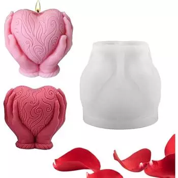 Силиконовая форма для свечей в форме сердца, 3D-формы для свечей в форме сердца, силиконовые формы для самостоятельного изготовления из гипса и полимерной глины