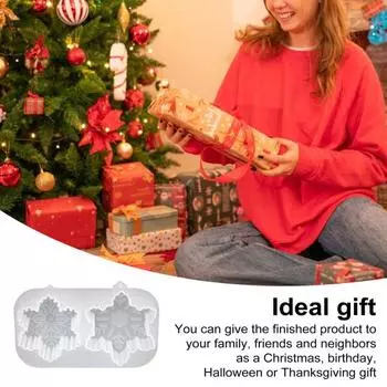 Силиконовая форма для свечей в виде снежинки, рождественская форма из смолы для изготовления свечей, сделай сам, воск для ароматерапии, полимерная глина, мыло, украшение скульптуры, клеевая форма