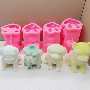 Силиконовая форма для свечей в виде собаки для поделок своими руками Функциональная силиконовая форма для собак для креативного изготовления свечей Мыловарение в домашних условиях 1