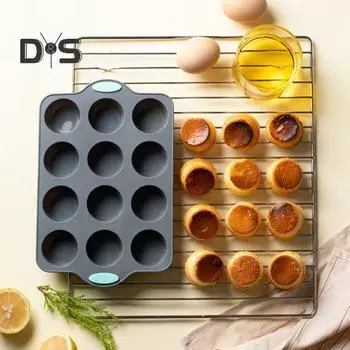Силиконовая форма для торта, 6/12-гнездная мини-рифленая трубчатая форма, не содержащая бисфенол А, антипригарная форма для выпечки тортов, пищевая силиконовая форма, подарки для пекарей, для мам 6Holes