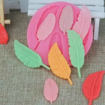 Силиконовая форма для торта из сахарной помадки в форме листьев и перьев, инструмент для украшения