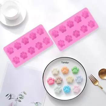 Силиконовая форма для торта, кошачья лапа, форма кости, 10/18 полостей, антипригарное пищевое качество, легко снимается, сделай сам, форма для выпечки шоколадных конфет, желе, желе A