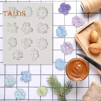 Силиконовая форма для торта «Роза», мини-цветок, помадка, шоколадные формы для выпечки, универсальные формы для печенья, торта, пирожных для свадеб и вечеринок розовый