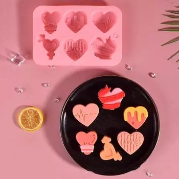 Силиконовая форма для торта в форме сердца «Любовь», форма для мыла «Любовь», свечей, шоколада, инструментов для выпечки, подарка ко Дню святого Валентина розовый