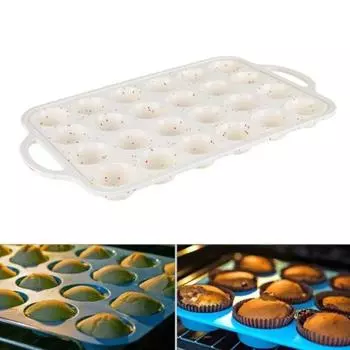 Силиконовая форма для торта Yousheng с антипригарным покрытием, 24 противня для кексов, не содержит бисфенол А, противень для кексов, безопасный для духовки, кухонный гаджет с легким извлечением красный