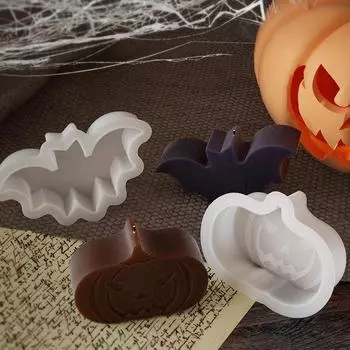 Силиконовая форма для тыквы на Хэллоуин, форма для мыла, свечи, украшение для привидения, форма для надгробия в виде летучей мыши, инструмент для поделок, украшение для дома