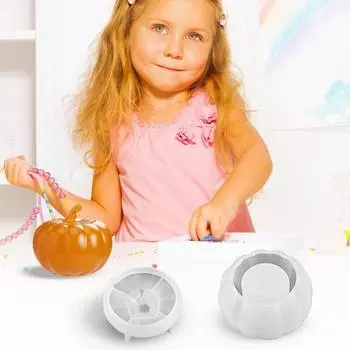 Силиконовая форма для тыквы на Хэллоуин, легко снимаемая, коробка для хранения конфет в виде тыквенного домика, литьевая форма из эпоксидной смолы с крышкой