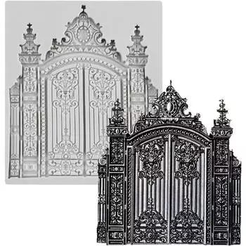 Силиконовая форма для ворот замка, форма для помадки для украшения торта, топпер для кексов, полимерная глина, конфеты, шоколадная жевательная резинка, формы для пасты белый