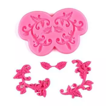 Силиконовая форма для выпечки торта с листьями и цветочной помадкой, шоколада и сахара, форма «сделай сам» розовый