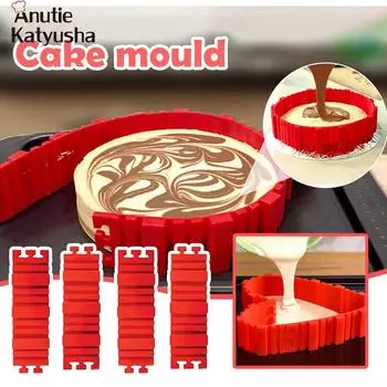 Силиконовая форма для выпечки змеи, волшебная форма для торта, мульти-стиль, DIY головоломка, силиконовая форма для торта, кондитерские инструменты, кухонные инструменты для выпечки, кондитерских изделий красный