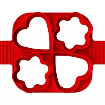 Силиконовая форма для жарки яиц с 4 отверстиями, антипригарная форма для изготовления блинов, форма для приготовления яиц в форме цветка в форме сердца, формы для колец для яиц
