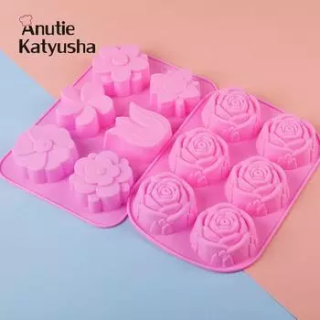 Силиконовая форма для желе, форма для шоколадного пудинга, 3D трехмерная форма для желе, для домашнего использования 6*bugs