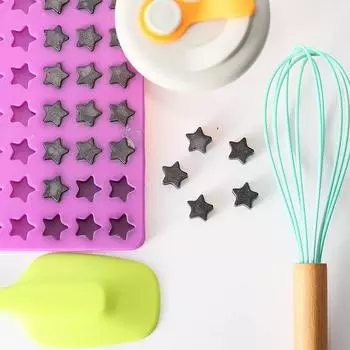 Силиконовая форма для желе с антипригарным покрытием, желейная форма для украшения торта, 112 ячеек, мини-форма в форме звезды, противень для мыла, инструмент для выпечки печенья в виде кошки