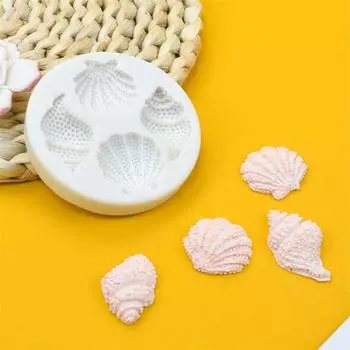 Силиконовая форма, легко снимается с формы, не липкая, термостойкая, многогранная, ракушка, эпоксидная форма для выпечки белый