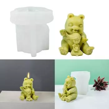 Силиконовая форма Медведь и девочка Ароматерапия Свеча Смоляные формы Гипсовые украшения Форма для украшения дома Прочный инструмент DIY
