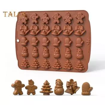 Силиконовая форма, пищевая антипригарная форма для рождественских элементов, легко снимается, многоразовая формочка для печенья, пригодная для использования в духовке зелёный