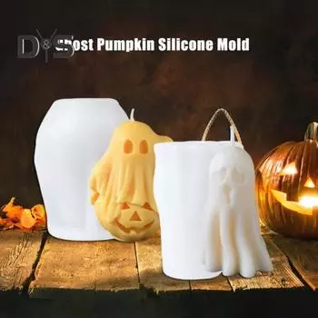 Силиконовая форма «Призрак тыквы» для эпоксидной смолы, свечей, мыла, ароматерапии, легко снимаемая форма для выпечки, самодельная смоляная форма для декора на Хэллоуин, ручная работа B