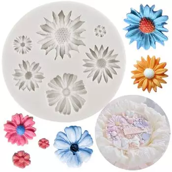 Силиконовая форма «Ромашка», цветок «сделай сам», формы для кексов, инструменты для украшения торта из помадки, форма для шоколадной мастики, полимерная глина, формы для конфет, смолы