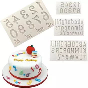 Силиконовая форма с алфавитом и цифрами, форма для украшения торта из мастики, инструмент для пасты из сахарной резинки, 3D форма для шоколада