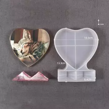 Силиконовая форма в форме сердца, сделай сам, хрустальная эпоксидная рамка для фото с любовью, зеркальная рамка, формы для украшения дома small