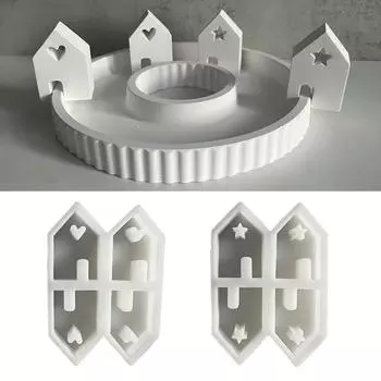 Силиконовая форма в виде домика в форме сердца Формы для мыла ручной работы Формы из смолы в форме домика Формы для выпечки своими руками Украшения для дома Формы для свечей 2