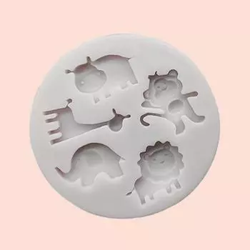Силиконовая форма в виде льва, бегемота, жирафа, слона, для украшения торта в виде помадки из шоколада, сухая форма для выпечки печенья Pez