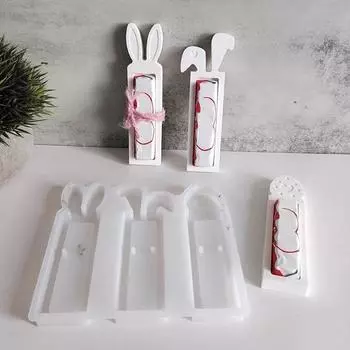 Силиконовая форма Yousheng Easter Bunny для самостоятельного изготовления свечей, литья смолы, легко снимаемая форма из полимерной глины, гибкая форма для свечей в виде кролика H