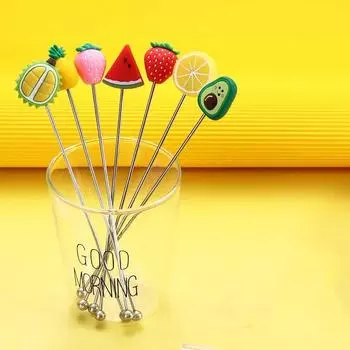 Силиконовая фруктовая головка из нержавеющей стали палочка для перемешивания коктейльных напитков палочки для смешивания барная посуда миксер барные принадлежности