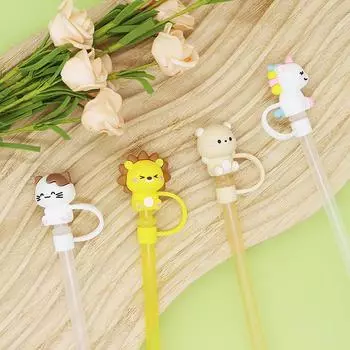 Силиконовая герметизирующая трубочка-заглушка многоразовая питьевая пылезащитная крышка мультяшные заглушки наконечники чехол для кухонной чашки DIY Accesso